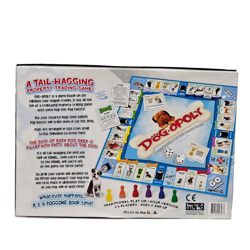 Dogopoly Monopoly A Tail Wagging Property Trading Board Game Late for the Sky. - Picture 2 of 4